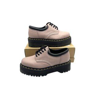 Dr. Martens  SIZE W7  Unisex Quad 8053 Platform Shoes Solid Mauve Leather Lace-U